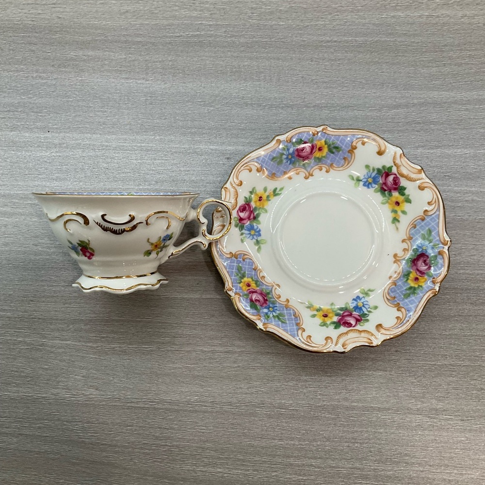 VINTAGE ~ SCHUMANN BAVARIA ~ GERMANY ~ U.S. ZONE ~ CHINA TEA CUP & SAUCER~1940's